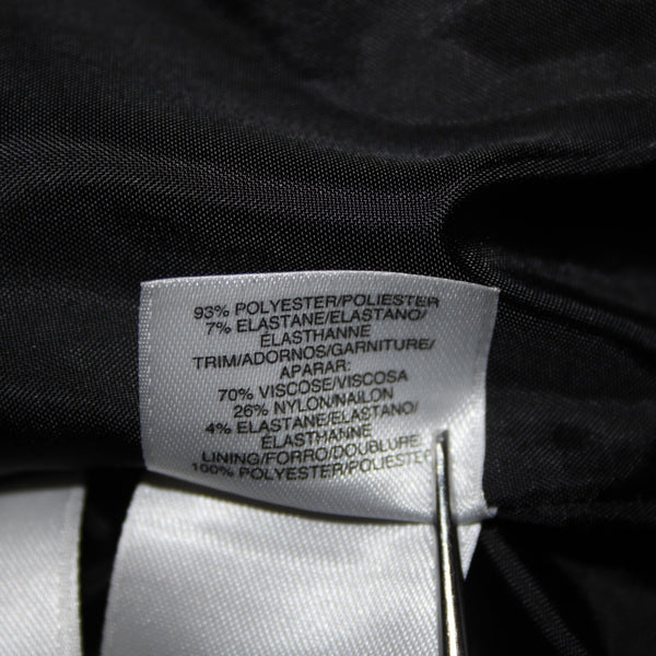 Nine West Sz 6 Black White Lined 3/4 Sleeve Polyester Elastane Blazer Jacket