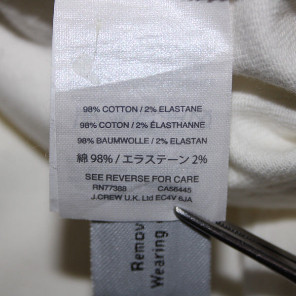 J Crew Denim Sz 26 White Pockets Raw Hem Cotton Elastane Skirt