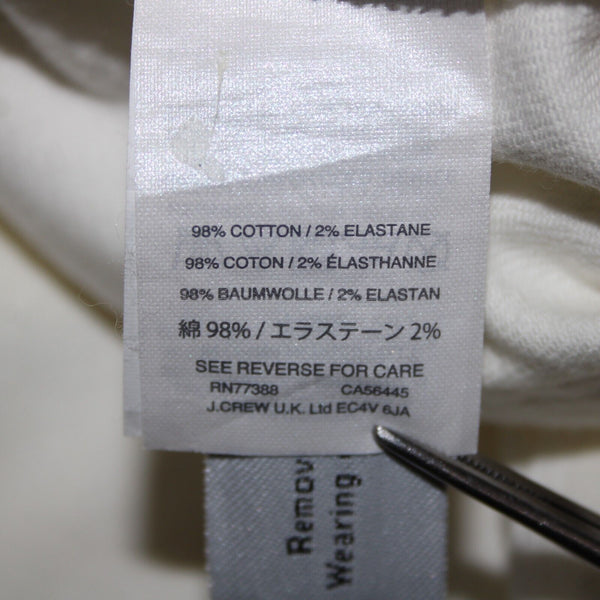 J Crew Denim Sz 26 White Pockets Raw Hem Cotton Elastane Skirt