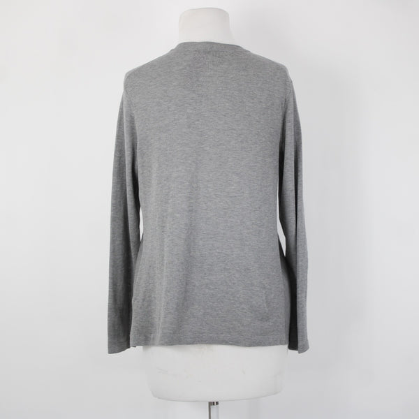 Lafayette 148 Sz P Gray Black Waterfall Ombre Draped 100% Cotton Wrap Sweater
