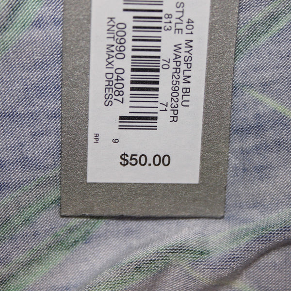 Apt 9 Dress NEW $50 Sz XL Blue Multi Color Floral Knit Maxi Rayon Spandex Dress