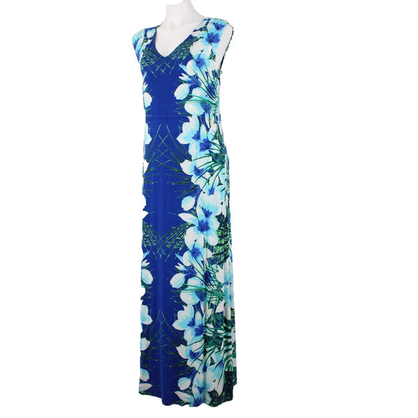 Apt 9 Dress NEW $50 Sz XL Blue Multi Color Floral Knit Maxi Rayon Spandex Dress