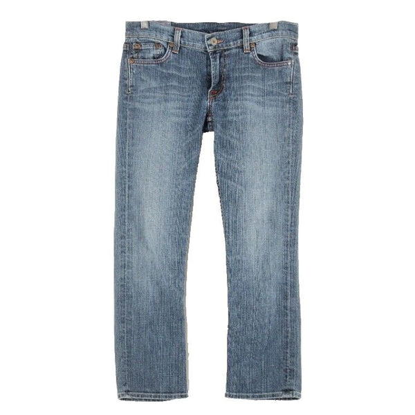 Lucky Sundown Skinny Sz 2 x 24 Blue Denim Cotton Blend Capri Crop Jeans