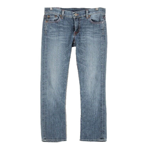Lucky Sundown Skinny Sz 2 x 24 Blue Denim Cotton Blend Capri Crop Jeans