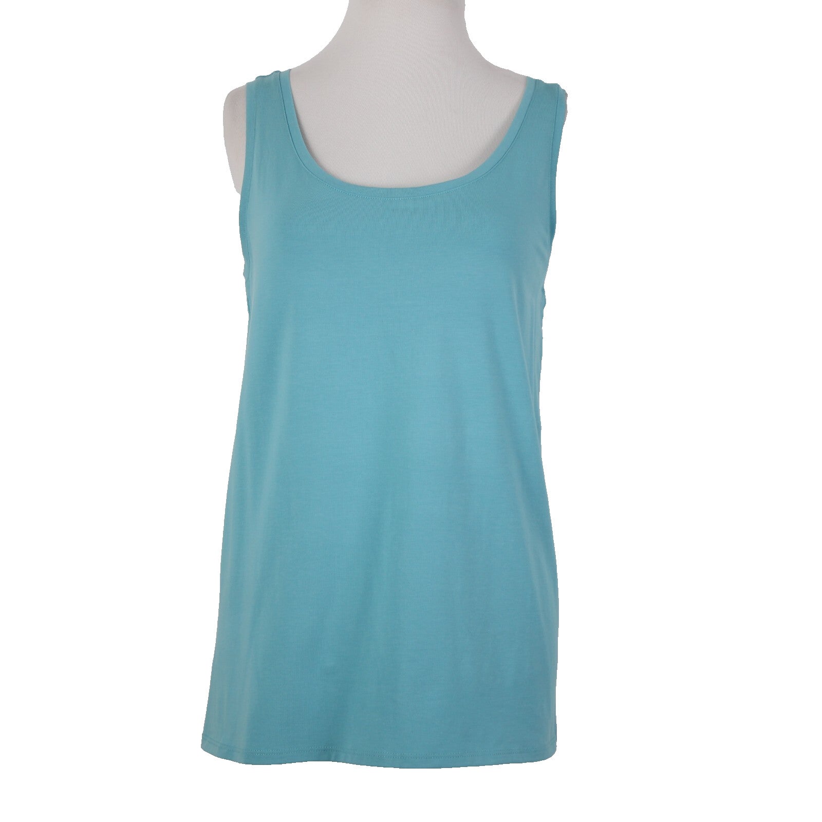 Pure Jill NEW $29 Sz S Stream Blue Round Neck Pima Cotton Spandex Tank Top