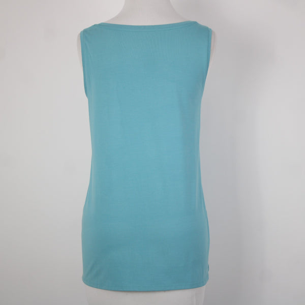 Pure Jill NEW $29 Sz S Stream Blue Round Neck Pima Cotton Spandex Tank Top