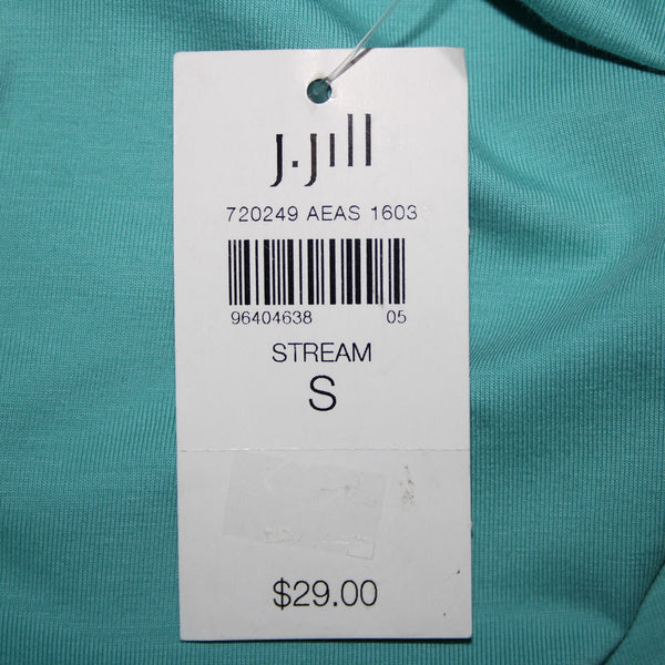 Pure Jill NEW $29 Sz S Stream Blue Round Neck Pima Cotton Spandex Tank Top