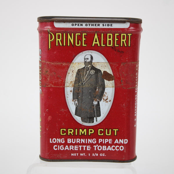 Prince Albert Vintage 4 x 3 Crimp Cut Long Burning Pipe & Cigerette Tobacco Tin