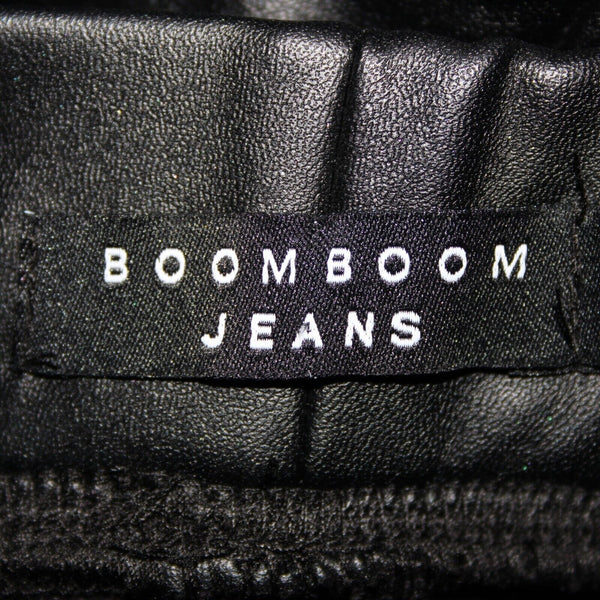 Boom Boom Jean Sz M x 29 Black Rose Embroid Elastic Waist 100% Polyurethane Pant