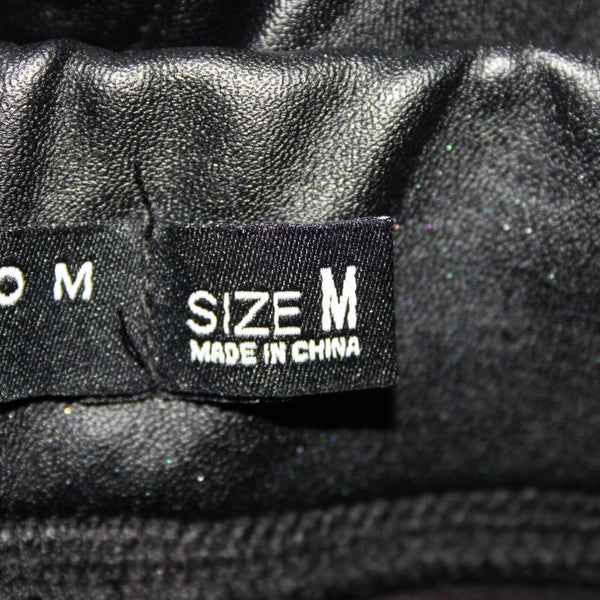 Boom Boom Jean Sz M x 29 Black Rose Embroid Elastic Waist 100% Polyurethane Pant