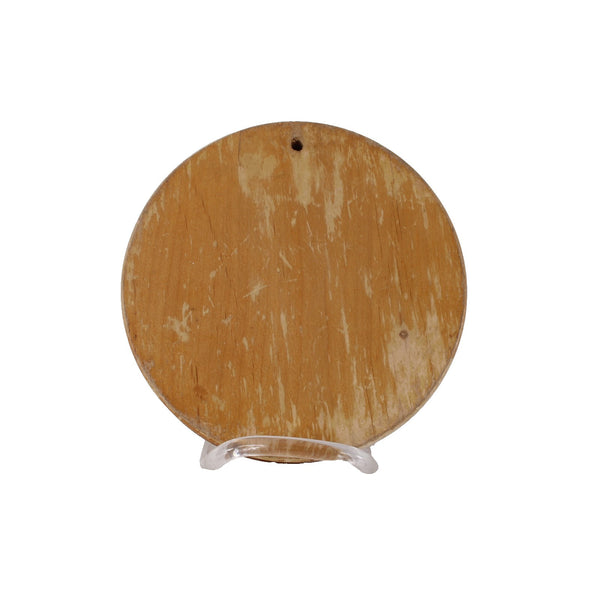 Hamburger Press 7 x 1.5 Brown Wood Hand Painted Roosters