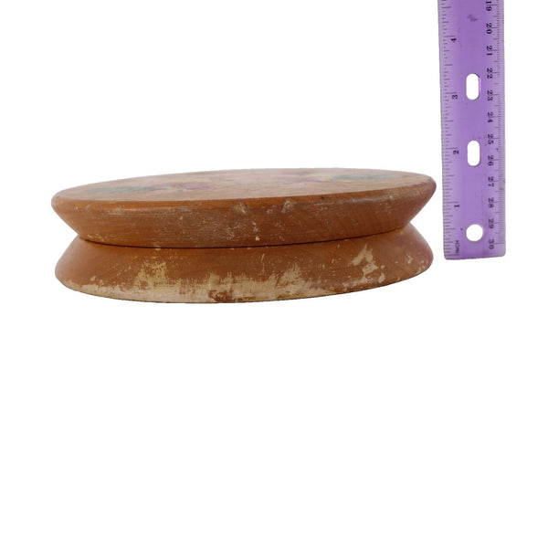 Hamburger Press 7 x 1.5 Brown Wood Hand Painted Roosters