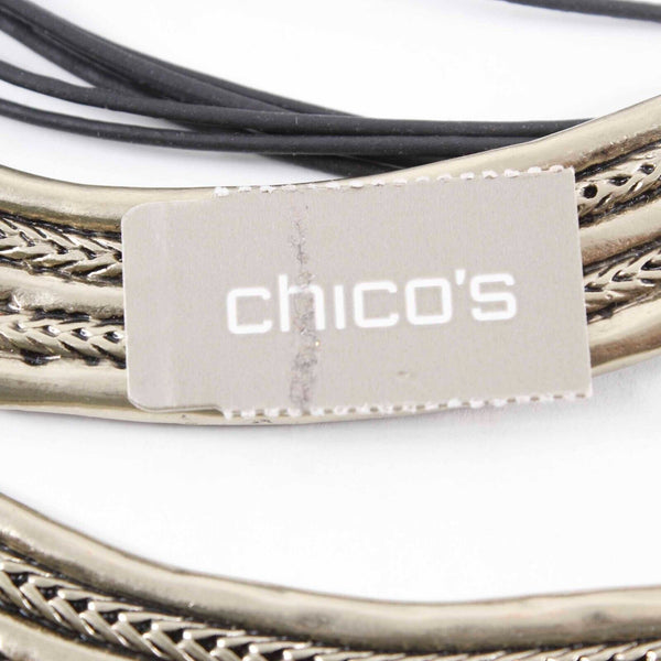 Chicos NEW Carme Goldtone Black 18" Ext. 4" Statement Necklace