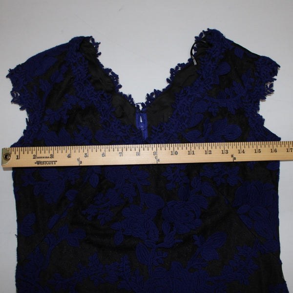 Tadashi Dress Sz 10 Embroidered Lace Sheath Royal Blue Party Cocktail Dress