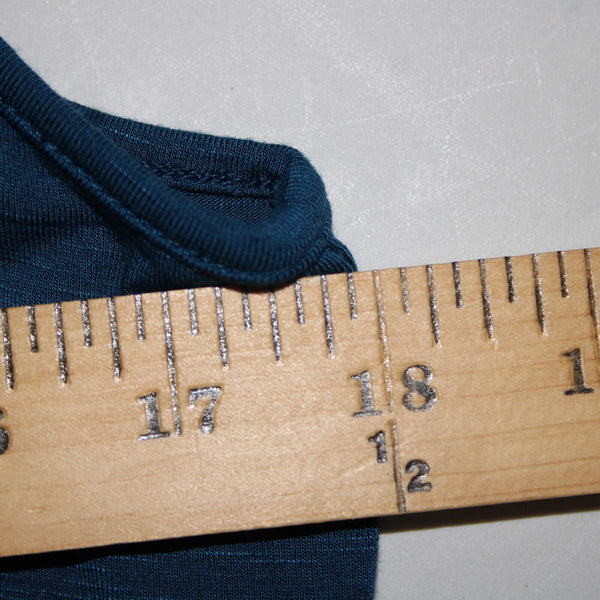 J Jill Sz M Blue Sleeveless Pockets V Neck Open Back Rayon Spandex Dress