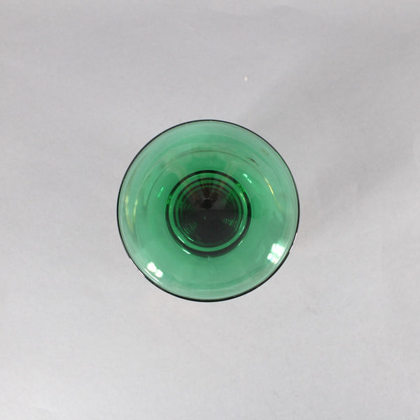 Bohemian Unbranded Wine Glass Green Gold Rhinestones Striated Vintage Wine Glass