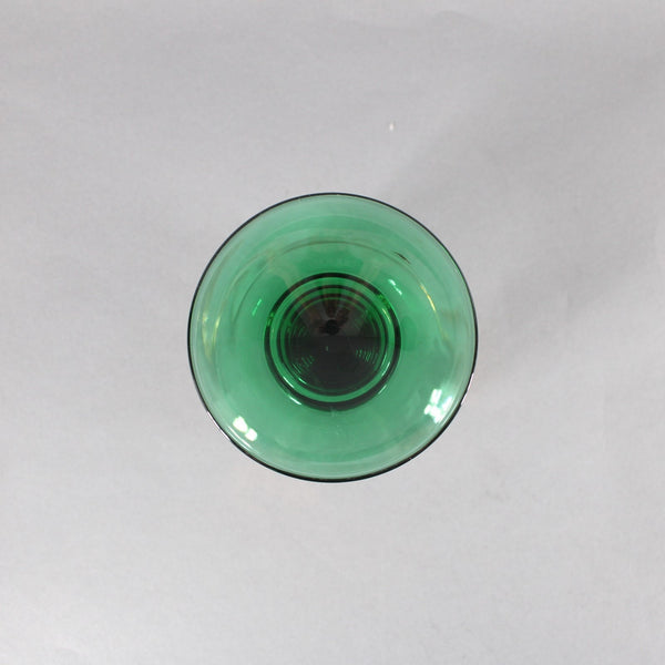 Bohemian Unbranded Wine Glass Green Gold Rhinestones Striated Vintage Wine Glass