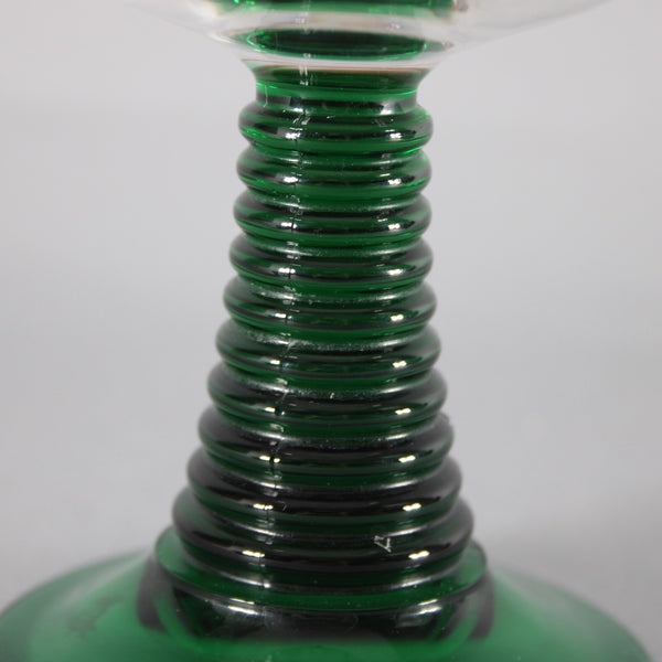 Bohemian Unbranded Wine Glass Green Gold Rhinestones Striated Vintage Wine Glass