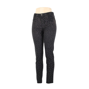 Wow Couture Sz M x 29 Black Gold Studded Cotton Viscose Spandex AS IS Pant