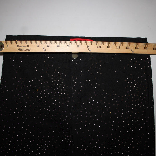 Wow Couture Sz M x 29 Black Gold Studded Cotton Viscose Spandex AS IS Pant