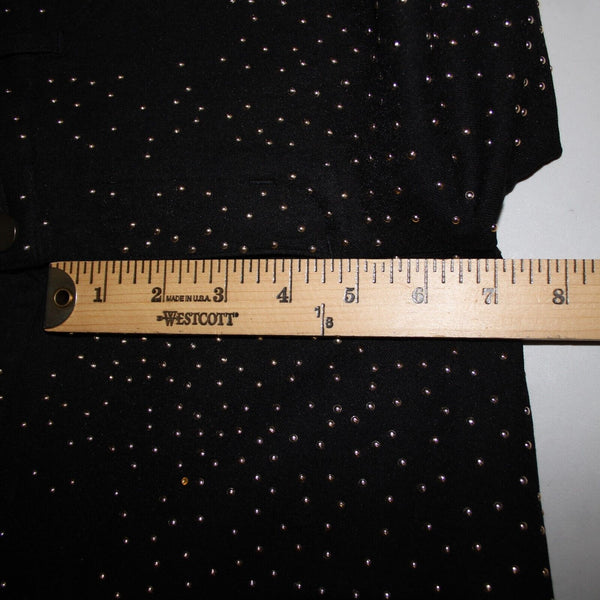 Wow Couture Sz M x 29 Black Gold Studded Cotton Viscose Spandex AS IS Pant