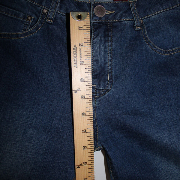 Cristina V Sz 4 x 25 Blue Denim Fringe Bell Bottoms Cotton Polyester Jeans