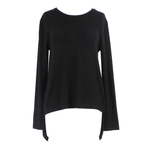LNA NEW $115 Sz S Black Hi Lo Tails Pullover Soft Knit Poly Blend Sweater