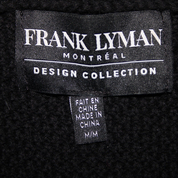 Frank Lyman Design Collection Sz M Black White Polka Dot 100% Cotton Sweater