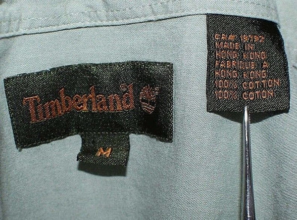 Timberland Sz M Mint Green LS 100% Cotton Men's Button Down Shirt