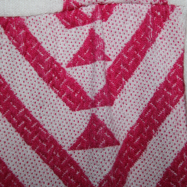 Velvet Sz M White Pink V Neck Ruffled Short Sleeve Pullover 100% Cotton Dress
