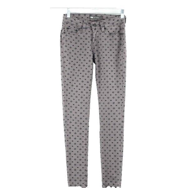 Levi's 535 Sz 1 x 30 Taupe Black Print Skinny Denim Cotton Blend Legging Pant