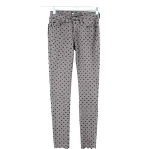 Levi's 535 Sz 1 x 30 Taupe Black Print Skinny Denim Cotton Blend Legging Pant