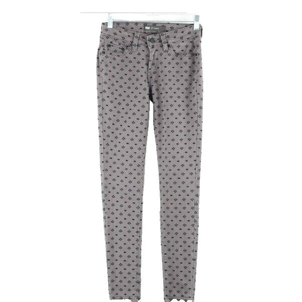 Levi's 535 Sz 1 x 30 Taupe Black Print Skinny Denim Cotton Blend Legging Pant