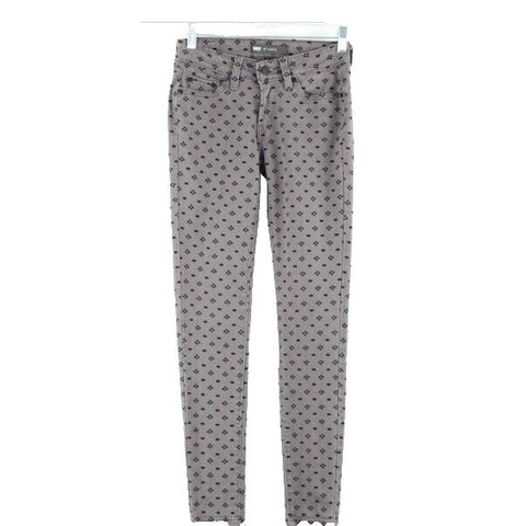 Levi's 535 Sz 1 x 30 Taupe Black Print Skinny Denim Cotton Blend Legging Pant