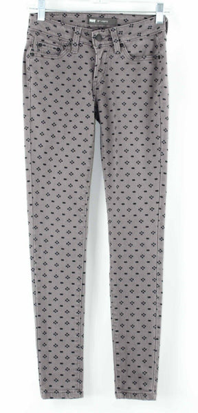 Levi's 535 Sz 1 x 30 Taupe Black Print Skinny Denim Cotton Blend Legging Pant
