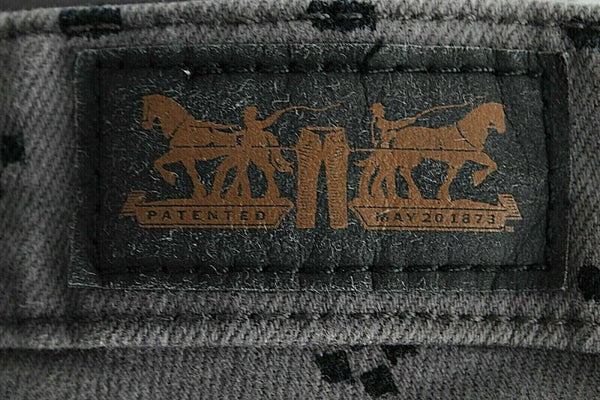 Levi's 535 Sz 1 x 30 Taupe Black Print Skinny Denim Cotton Blend Legging Pant