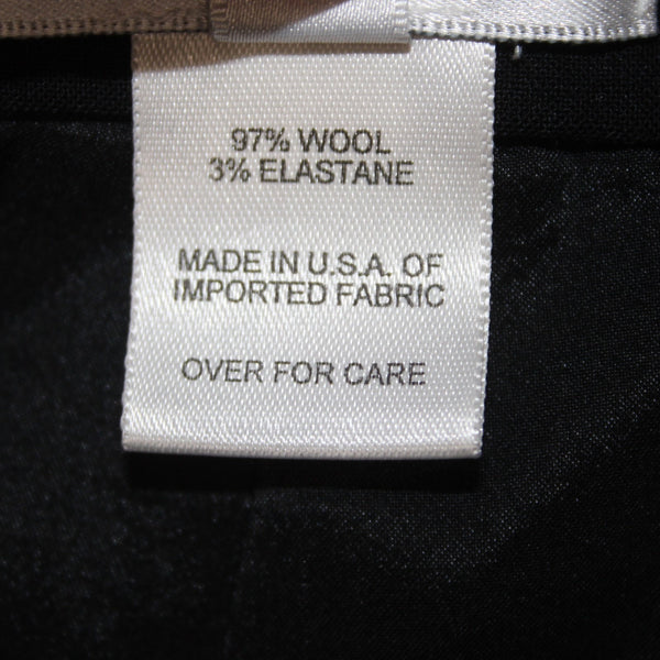 Oscar De La Renta Pant Sz 2 x 33 Black Straight Leg Wool Elastane Pant