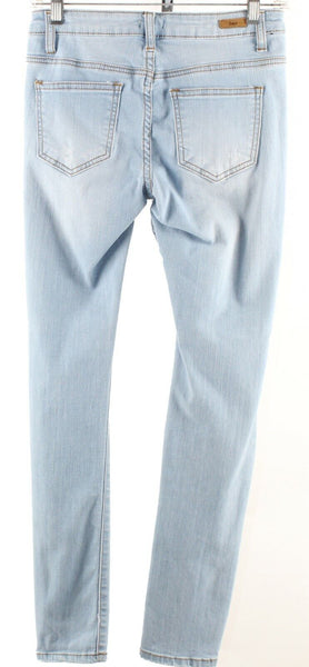 Jazz Sz 1 x 30 Blue Distressed Denim Embroidered Cotton Blend Skinny Jeans