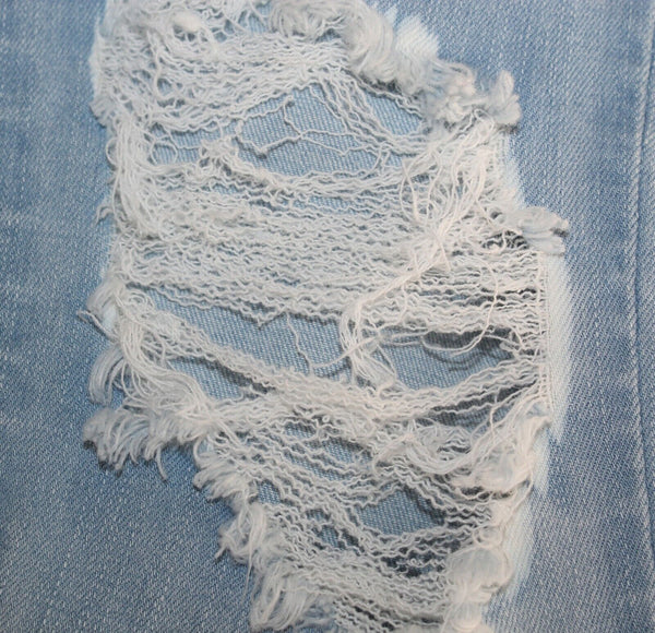 Jazz Sz 1 x 30 Blue Distressed Denim Embroidered Cotton Blend Skinny Jeans