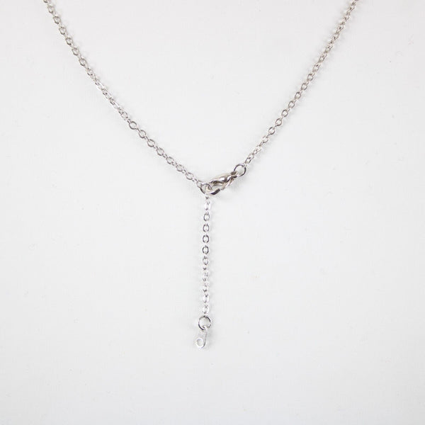 ERICA Name Silvertone Rhinestone 14.5" w 4.5" Multi Ring Ext Necklace