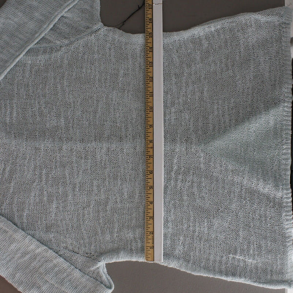 Curio NEW $109 Sz L Mint Green Open Knit Peplum Cotton Nylon Top