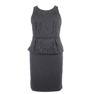 Lane Bryant NEW $90 Sz 14 Black Cut Out Sheer Lined Poly Cotton Bodycon Dress