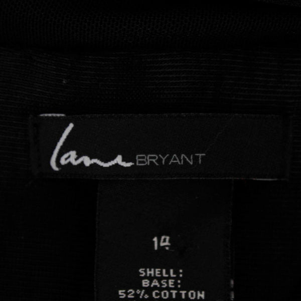 Lane Bryant NEW $90 Sz 14 Black Cut Out Sheer Lined Poly Cotton Bodycon Dress