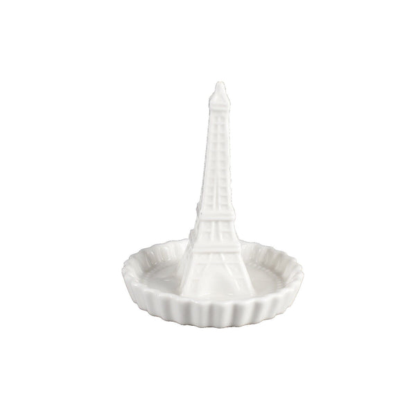 I Godinger & Go 5" Cream White Eiffel Tower Ring Holder