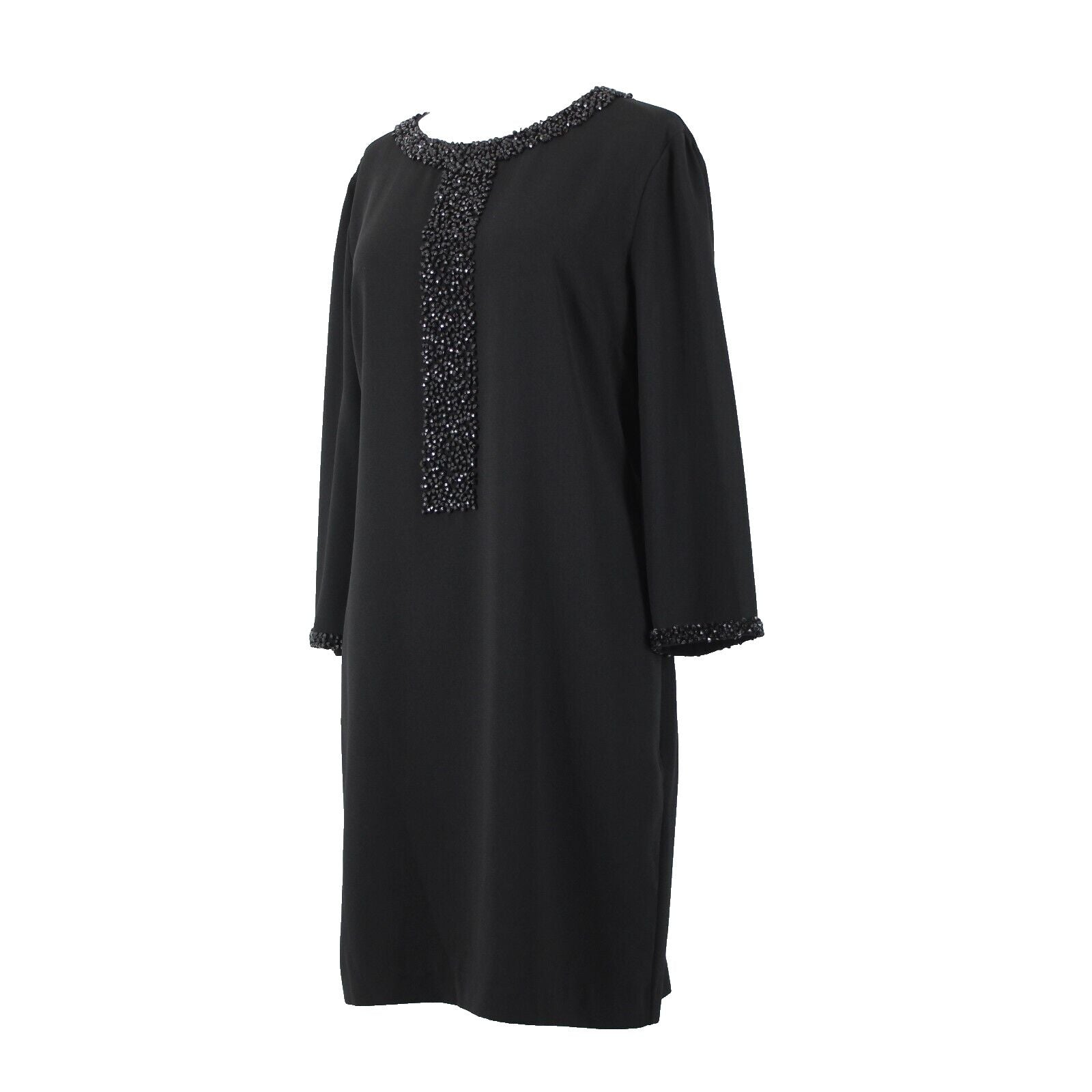 Ted Baker Sew In Love Sz 4 Black Beaded Lined 100% Polyester Dress
