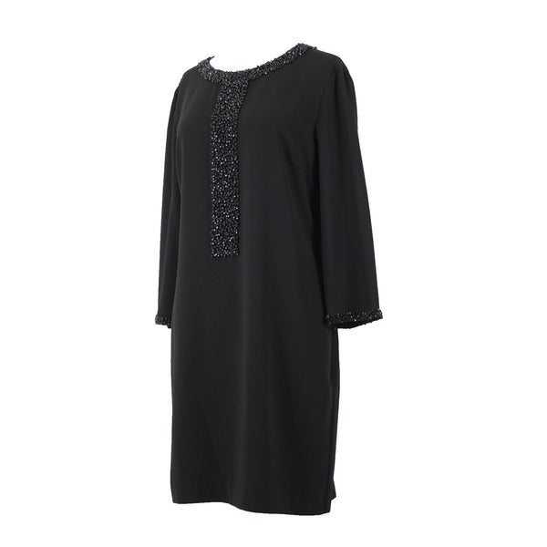 Ted Baker Sew In Love Sz 4 Black Beaded Lined 100% Polyester Dress