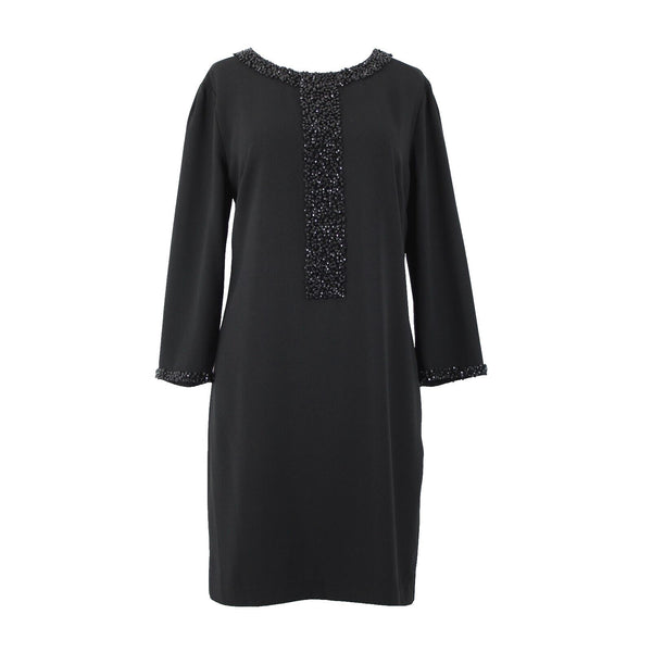 Ted Baker Sew In Love Sz 4 Black Beaded Lined 100% Polyester Dress