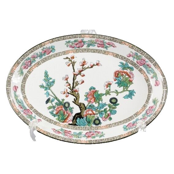 John Maddock England 10.5 x 7.5 Indian Tree Royal Vitreous Oval Platter