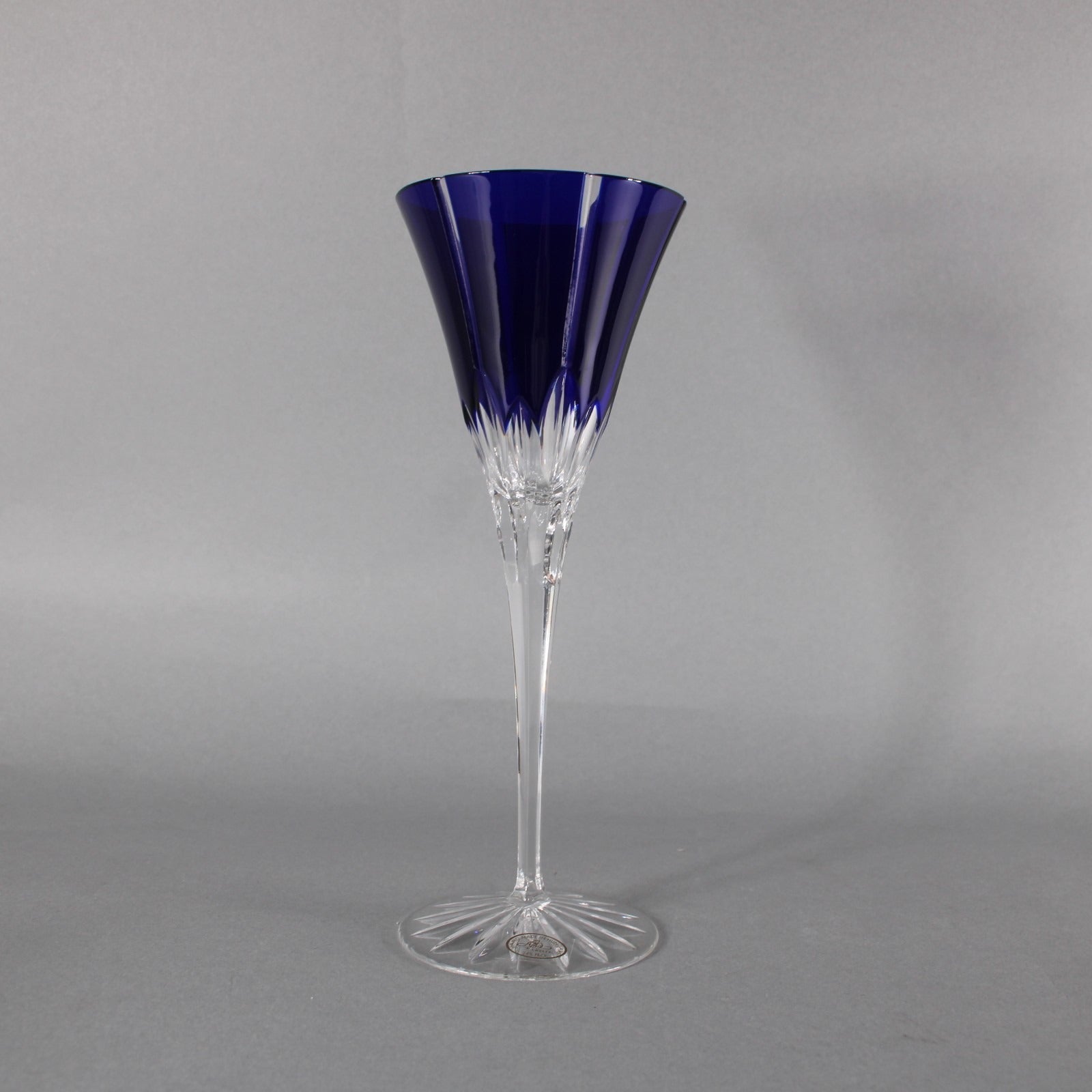 Ajra Bohemian Wine Glass Blue 24% PbO Crystal 8.5" Wine Glass