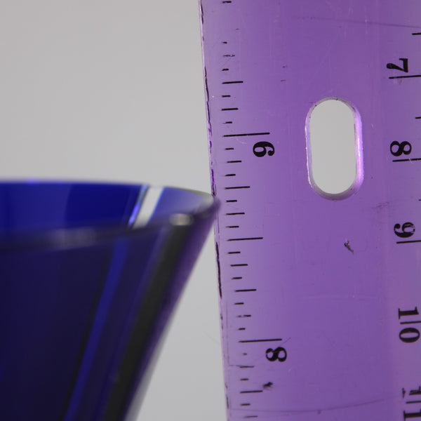 Ajra Bohemian Wine Glass Blue 24% PbO Crystal 8.5" Wine Glass